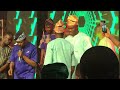 King Sunny Ade and Micho Ade perform drama on stage at Micho Ade 50years on stage.
