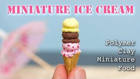 Miniature Ice Cream Charm / Necklace Tutorial // Fimo Polymer Clay Food