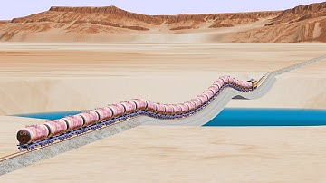 Impossible Bended Rail Tracks vs Trains - Beamng Drive