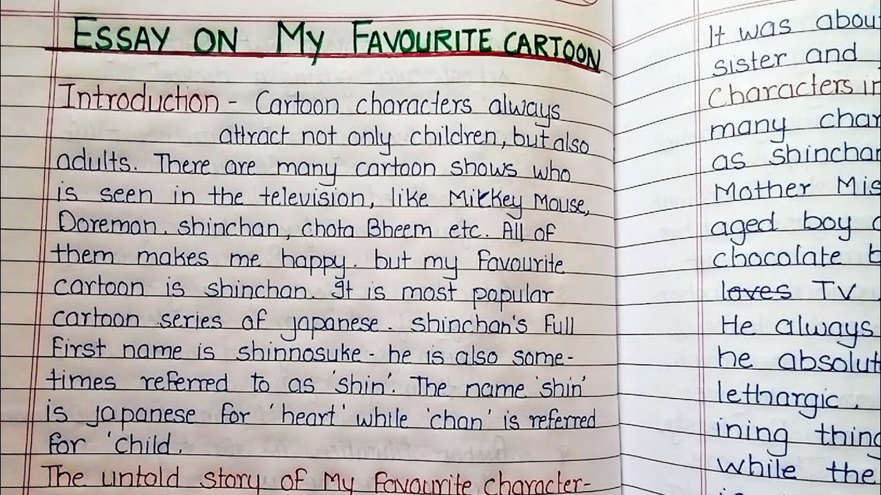 my favourite cartoon character essay for class 4