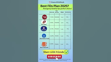 Best FD Plans 2025? Emergency Fund ke liye perfect choice! #emergencyfund #shortsfeed #fd #fdrates