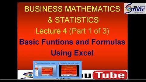 MTH302 Short Video|  Lecture  4 | Part 1 of 3 | VU Short Lecture |MTH 302 Short Videos| Learn Excel|