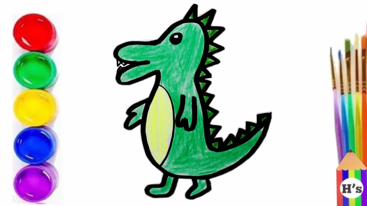 How To Draw a Cute Crocodile | Bolalar uchun timsoh rasm chizish ...