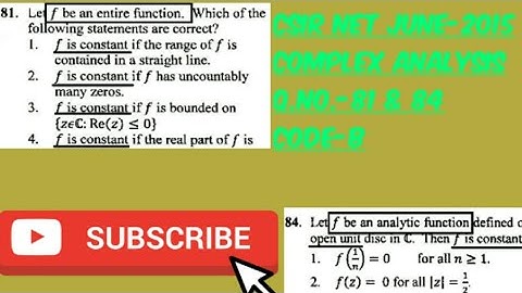 Csir Net June-2015|Complex Analysis||Q.no.-81&84|Code-B