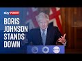 Former Prime Minister Boris Johnson resigns as an MP