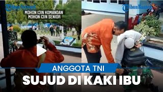 Viral Video Momen Haru Anggota TNI Sujud di Kaki Ibunya seusai Dilantik Menjadi Abdi Negara