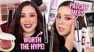 TESTING NEW & HYPED UP MAKEUP! RARE BEAUTY, NYX, ABH & MORE // SPRING 2021