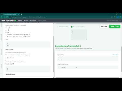 Python  Division problem on HackerRank