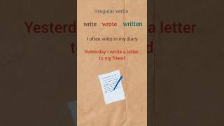 Write - Wrote - Written #irregularverbs #learnvocabulary #english