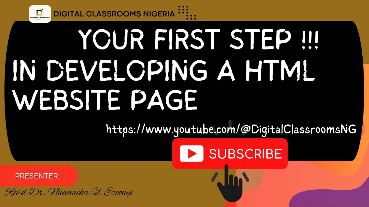 Your First Step in Building a HTML Website Page - YouTube