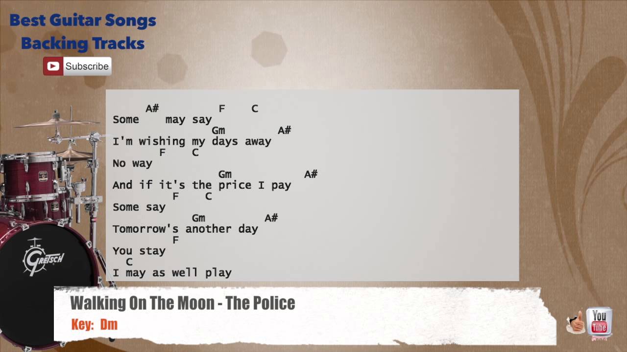 🥁 Walking On The Moon - The Police Drums Backing Track with chords and