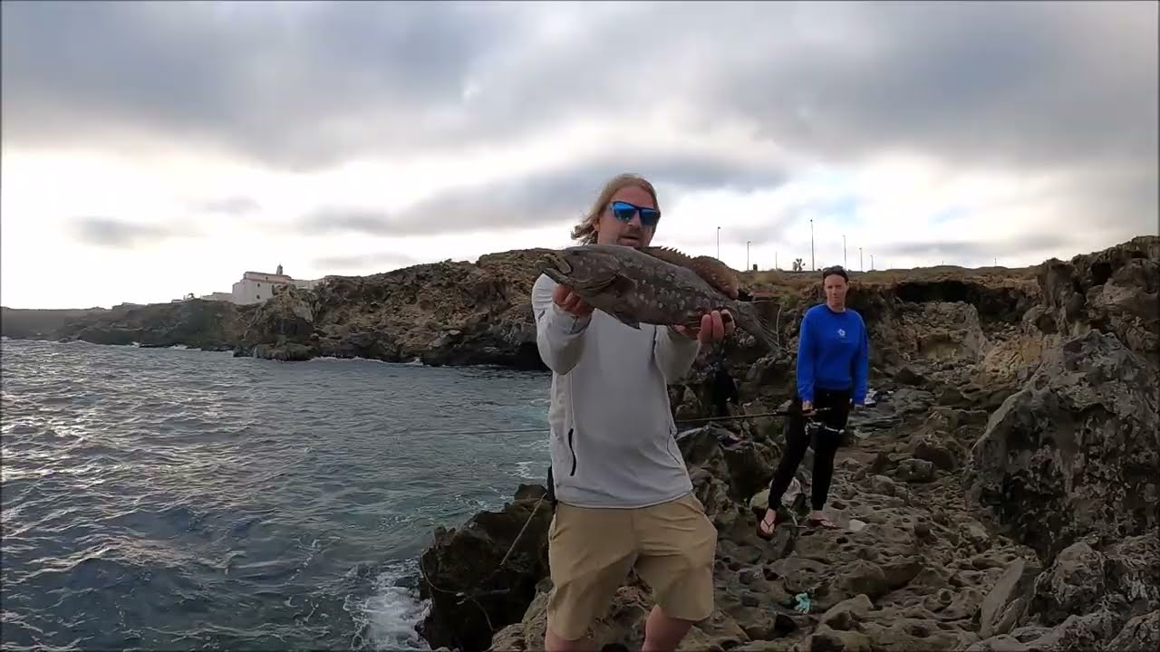 Good size grouper off the rocks at Tenerife! #zenaq #shimanofishing #shorejigging #rockfishing