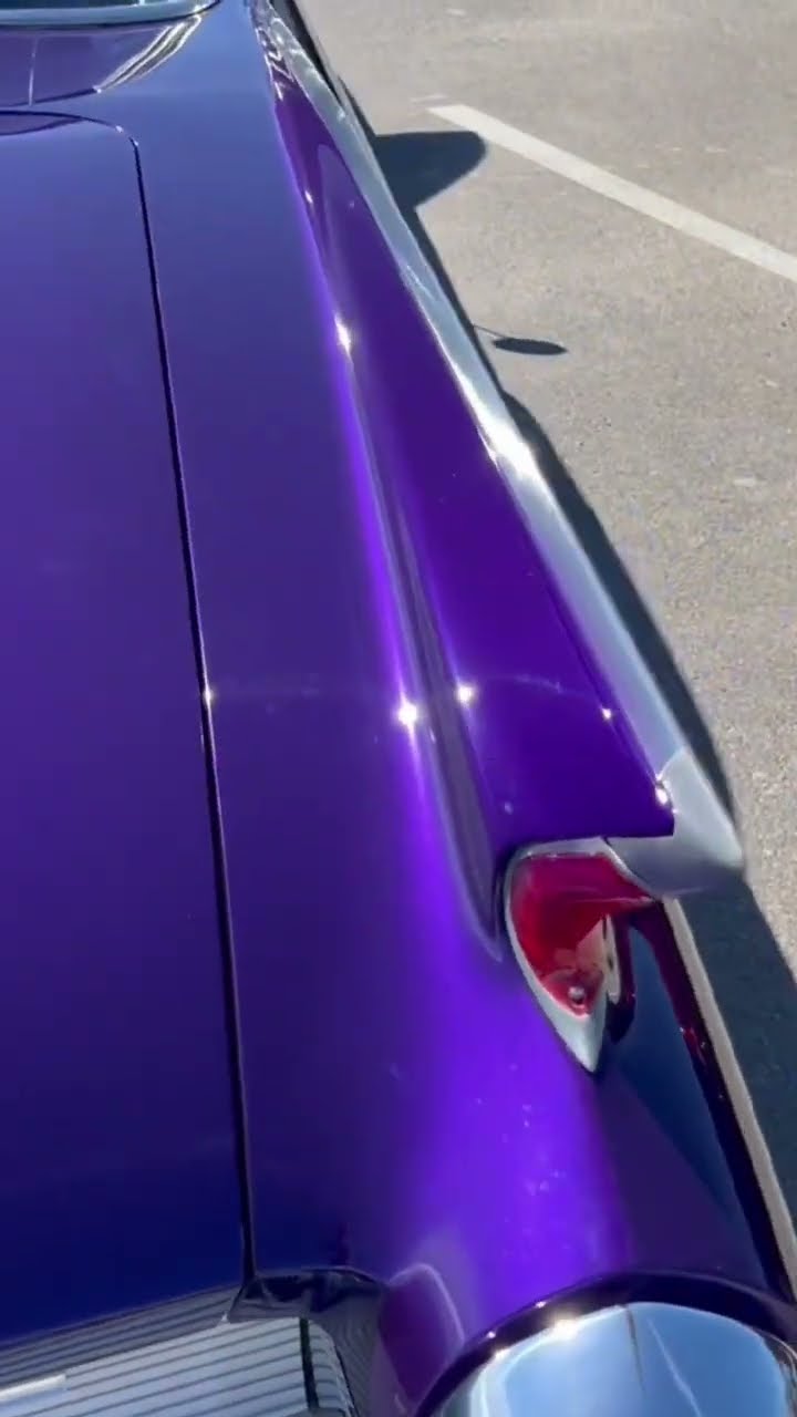 60 Purple Caddie Slammed low at Eddie's Performance Expo, Car and