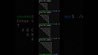 C Pattern Program Using Alphabets in C | Reverse Alphabet Triangle Pattern | C Programming Shorts