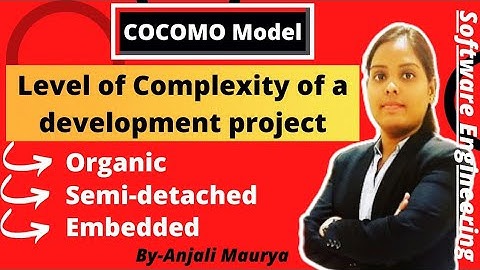 Level of Complexity of a Development Project - Organic, Semi-detached, Embedded for COCOMO Model