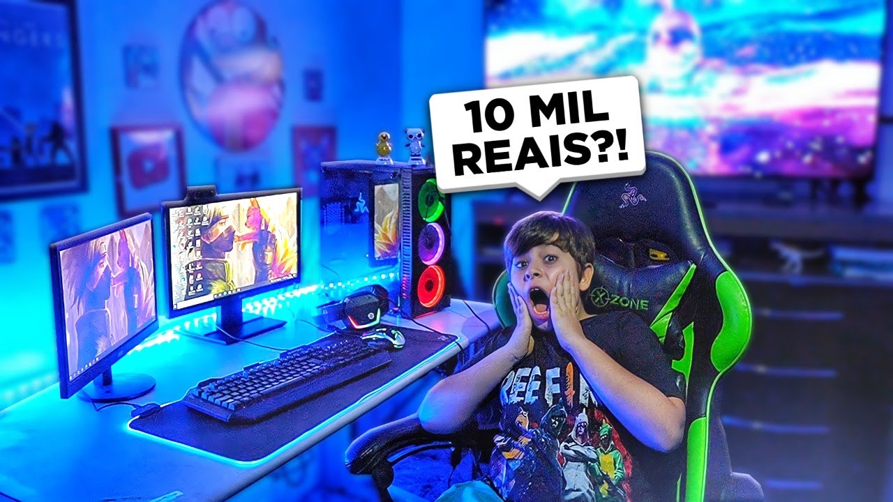 DEI UM PC GAMER PRO MEU IRMÃOZINHO! SÓ PRA ELE JOGAR SUBWAY SURFERS? POR ESSA ELE NÃO ESPERAVA...