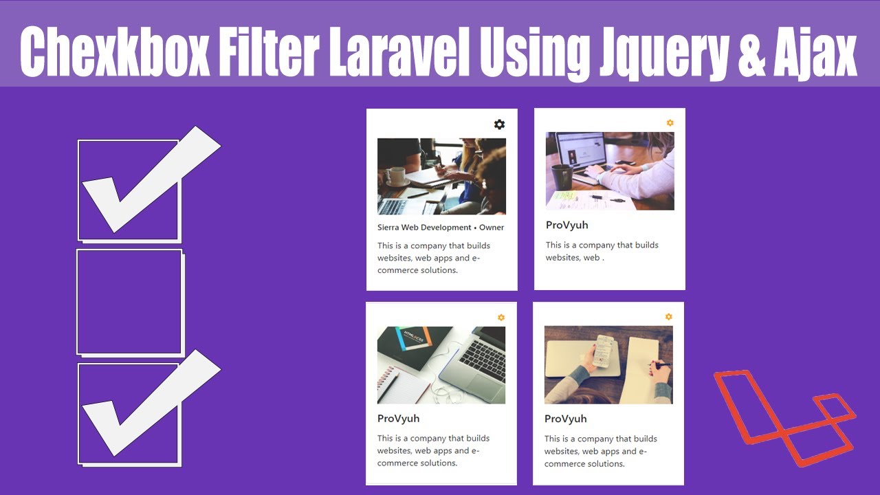 ajax jquery คือ  New  Advance Category Filter in Laravel with Check boxes using JQuery \u0026 Ajax