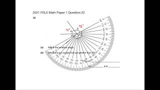2021 PSLE Math Paper 1 Question 22Measure Angles with Protractor