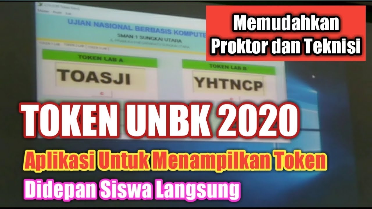 APLIKASI TOKEN UNBK 2020 || Untuk Menampilkan Token Didepan Siswa Langsung