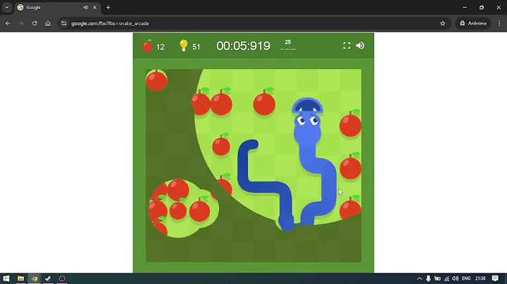 google snake speedrun (light mode bomb 50 apples slow speed small board size)
