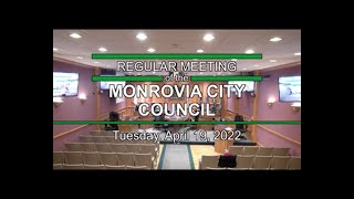 Monrovia City Council | April 19, 2022 | Regular Meeting