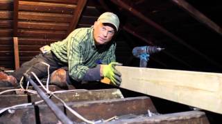 In this historic home the ceiling joists were independent creating severer deflection. By installing strong backs or beams in the attic 