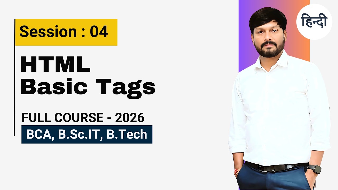 Basic HTML Tags (Elements) | Web Development Full Course 2026 | By Prof ...