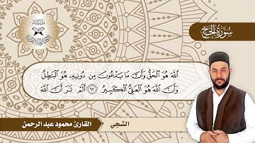 سورة الحج -  القارئ محمود عبد الرحمن -  الشجي