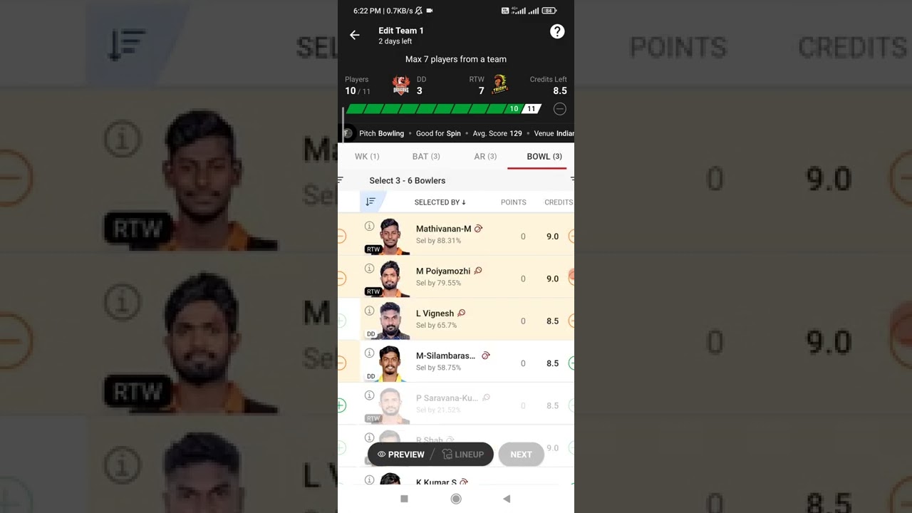 DD vs RTW Dream11 Team, DD vs RTW Dream11 Winning team today , SHRIRAM  TNPL RTW vs DD GL+SL Team