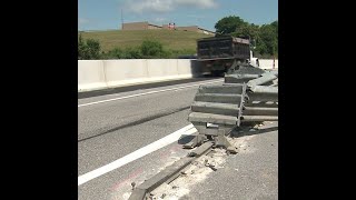 I-83 crash damages median