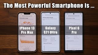 Google Pixel 6 Pro vs iPhone 13 Pro Max vs Galaxy S21 Ultra - Speed and Gaming Test + Benchmarks