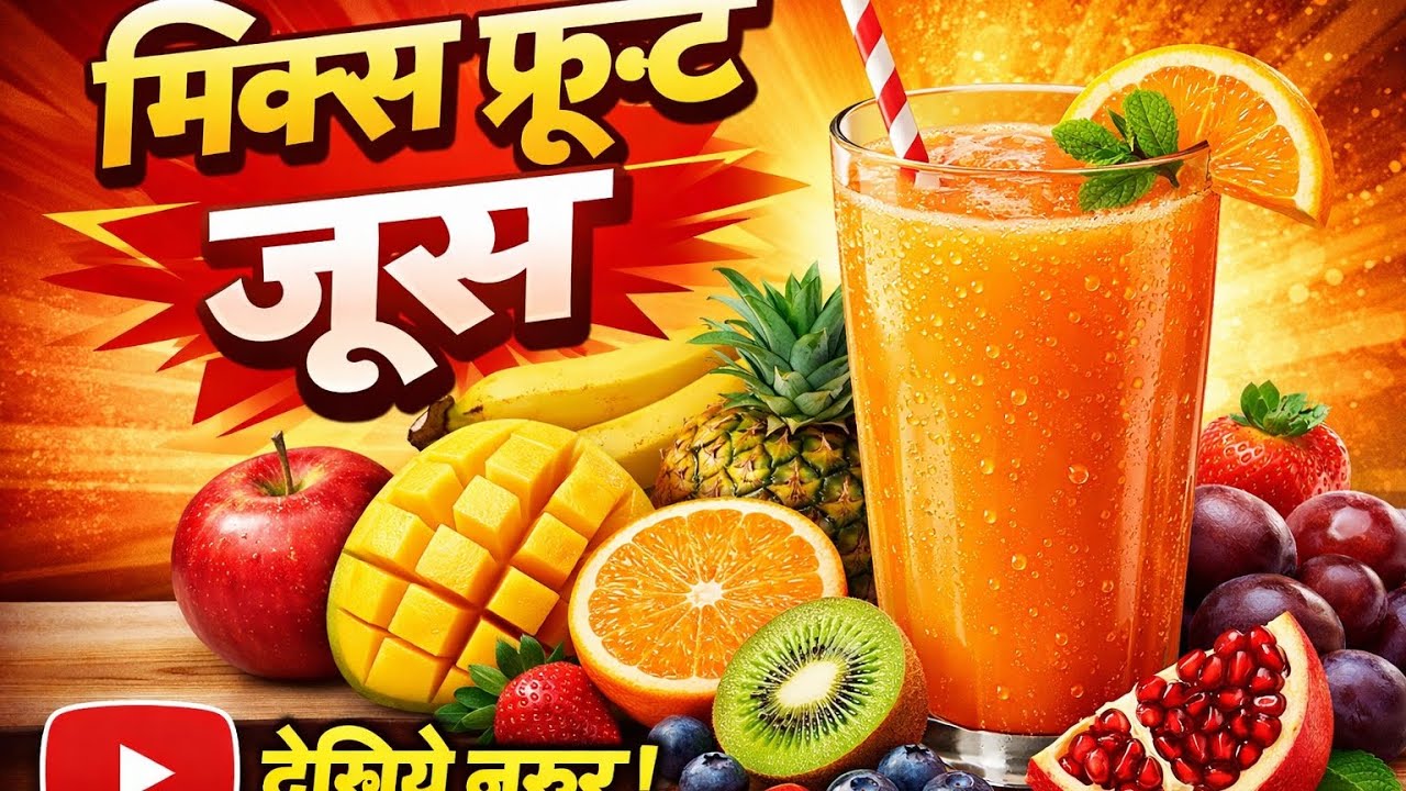 Fresh Mix Fruit Juice | Healthy, Tasty & Energy Boost Natural Drink 🥭🍎🍌”
