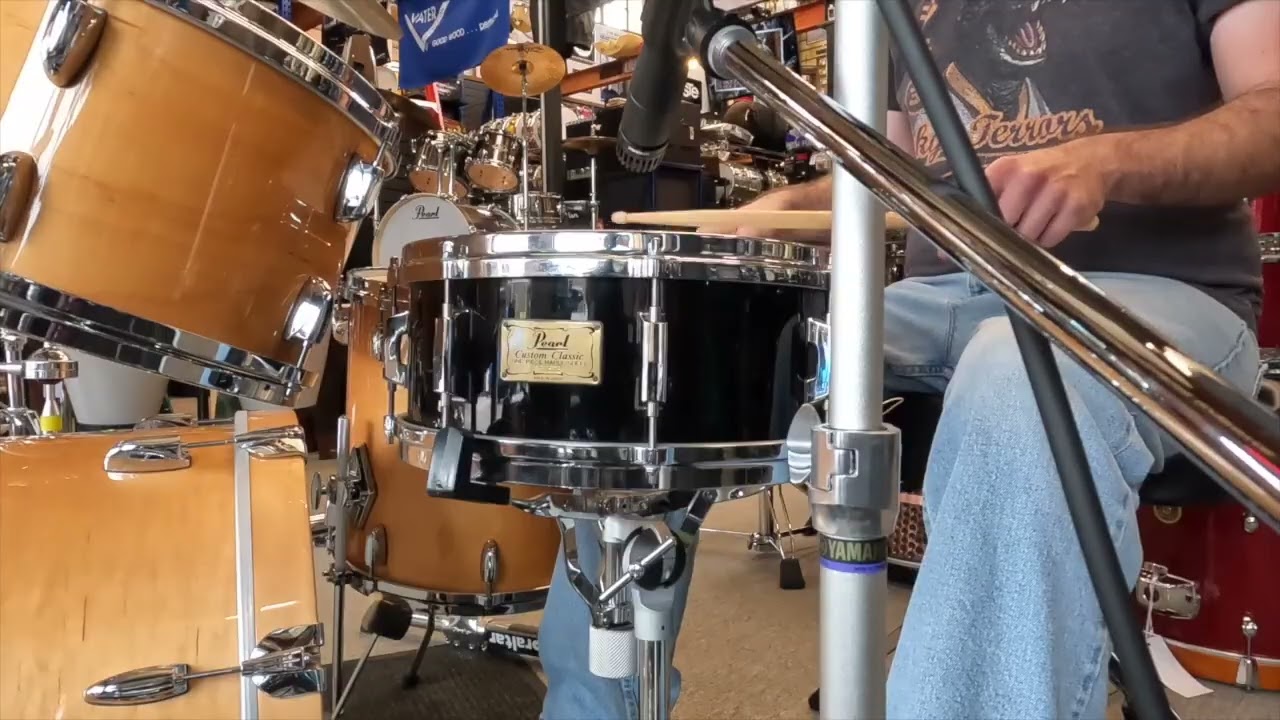 bonded様用　pearl custom classic 14×5.5 スネア Pearl 5.5x14 Custom Classic Maple Snare Drum in Piano Black (pre
