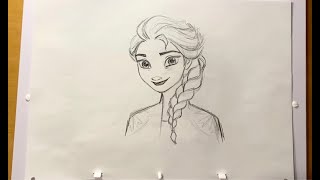 How to Draw Elsa from Frozen 2 l Draw With Disney Animation