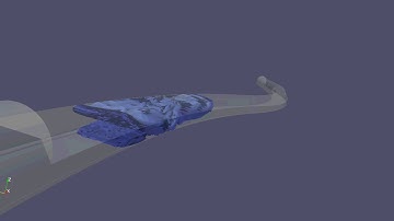 Tunnel fire simulation. Smoke dispersion and temperature contours – Ventilated air speed : 4m/sec