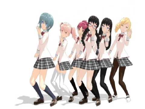 MMD Puella Magi Madoka Magica Madoka Sayaka Mami Homura Kyoko And Moemura Magnet