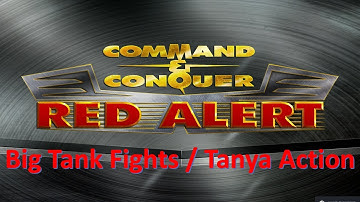 Command and Conquer Red Alert Remastered 2v2v2v2  (Early Attack, big tank fights and Tanya action)