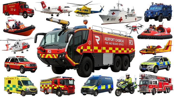 Emergency Vehicles Names and Sounds | Fire Truck, Ambulance & Police Car