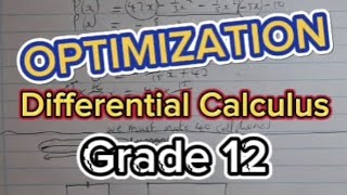 Optimization, Differential Calculus - Grade 12 | LAMLEE MATH