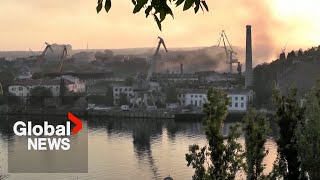 Russias Sevastopol shipyard in flames, 2 ships damaged following Ukrainian attack