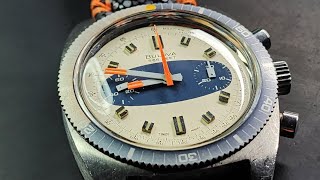 '70(N0) Bulova Deep Sea Chronograph 'A', cal. 14eb/valjoux 7733. Cleaned, serviced.