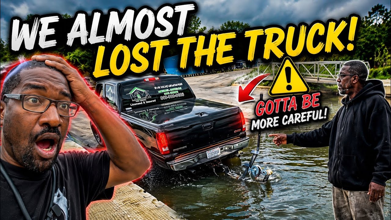 Went fishing and we almost had a disaster at the boat ramp ??￼