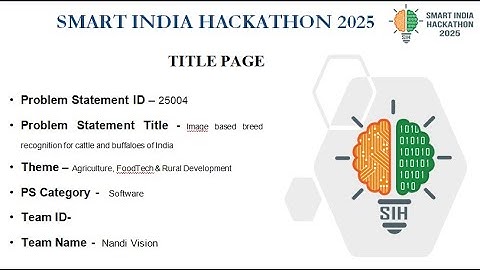 Image-Based Breed Recognition for Cattle & Buffaloes | Smart India Hackathon 2025 🤓
