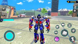 Optimus Prime Multiple Transformation Jet Robot Car Game 2020 - Android Gameplay screenshot 3