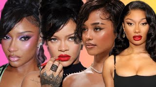 Rihanna SH DES Tyla and supports Ayra Starr Megan signs to Interscope records Tyga on Doja Cat