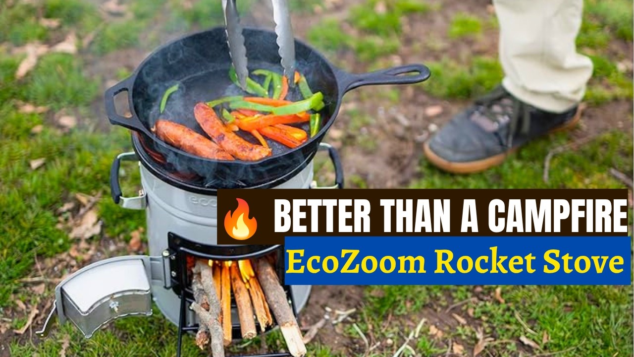 EcoZoom Rocket Réchaud De Camping – Double Combustible (Bois/Charbon), Corps Isolé, Pour Casseroles Lourdes, 6,6 Kg