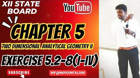 12th State Mathematics|Chapter 5-Two dimensional analytical geometry-II|Exercise5.2-8(i-iv)|InTamil