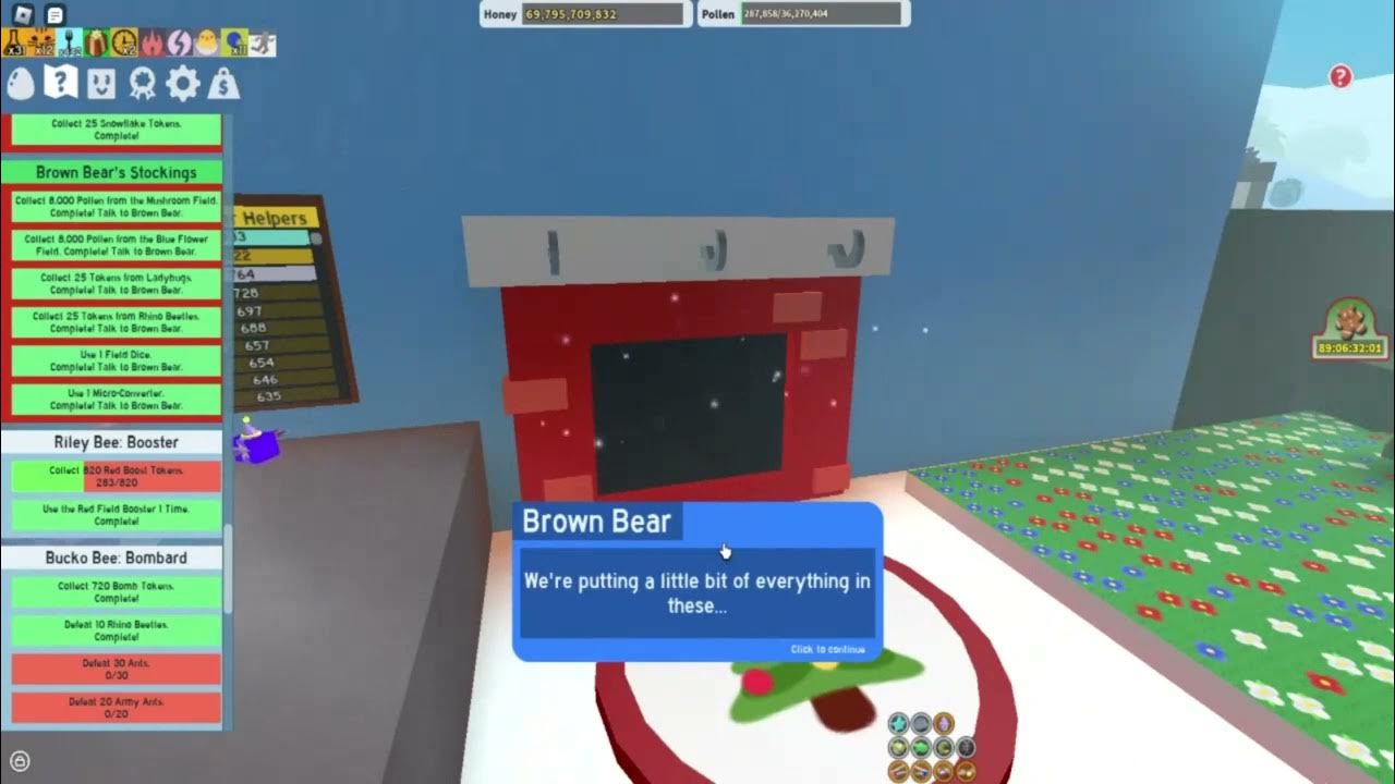 Roblox - Bee Swarm Simulator - Start To Finish Brown Bear's Stockings
