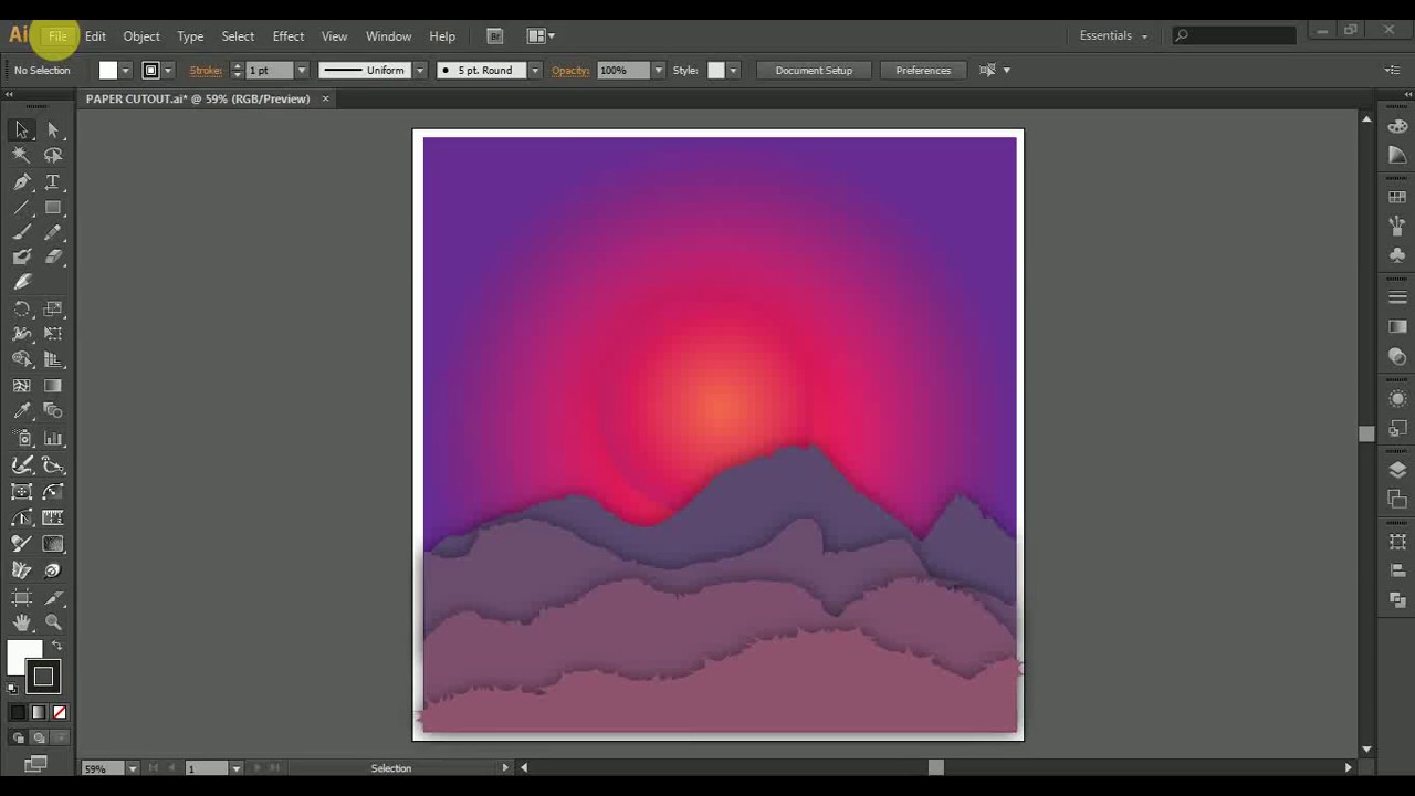 How to create Paper Cutout Effect in Illustrator? - YouTube