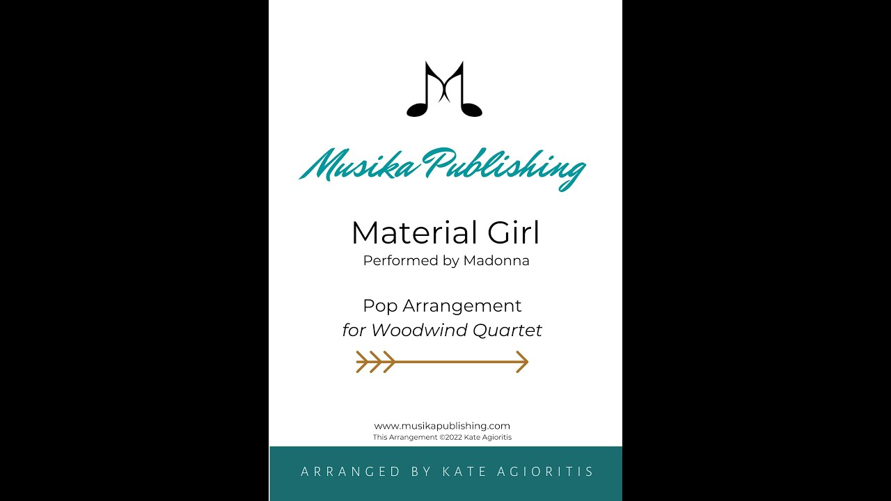 Material Girl - Madonna - Pop Arrangement for Woodwind Quartet - Sheet Music